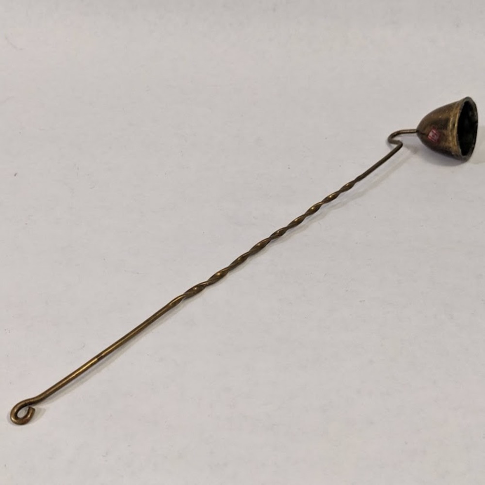 Vintage Brass Candle Snuffer Twisted Handle Made in India 11 Inch Gold Tone